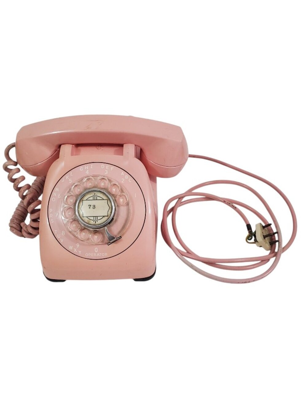 Vtg 1960 Pink Desk Rotary Dial Telephone Monophone Automatic Electric Co Working